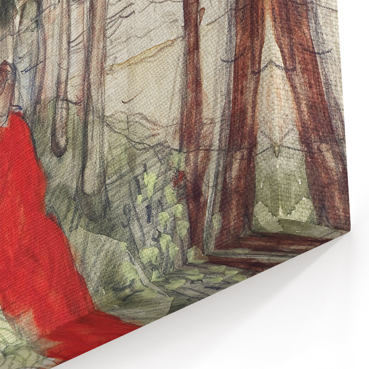 Modern Wall Art: Serene Bathers in an Impressionistic Forest