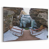 Frozen Canyon Waterfall Art - Scenic Canyon Canvas Prints for Decor