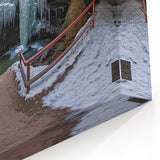 Frozen Canyon Waterfall Art - Scenic Canyon Canvas Prints for Decor