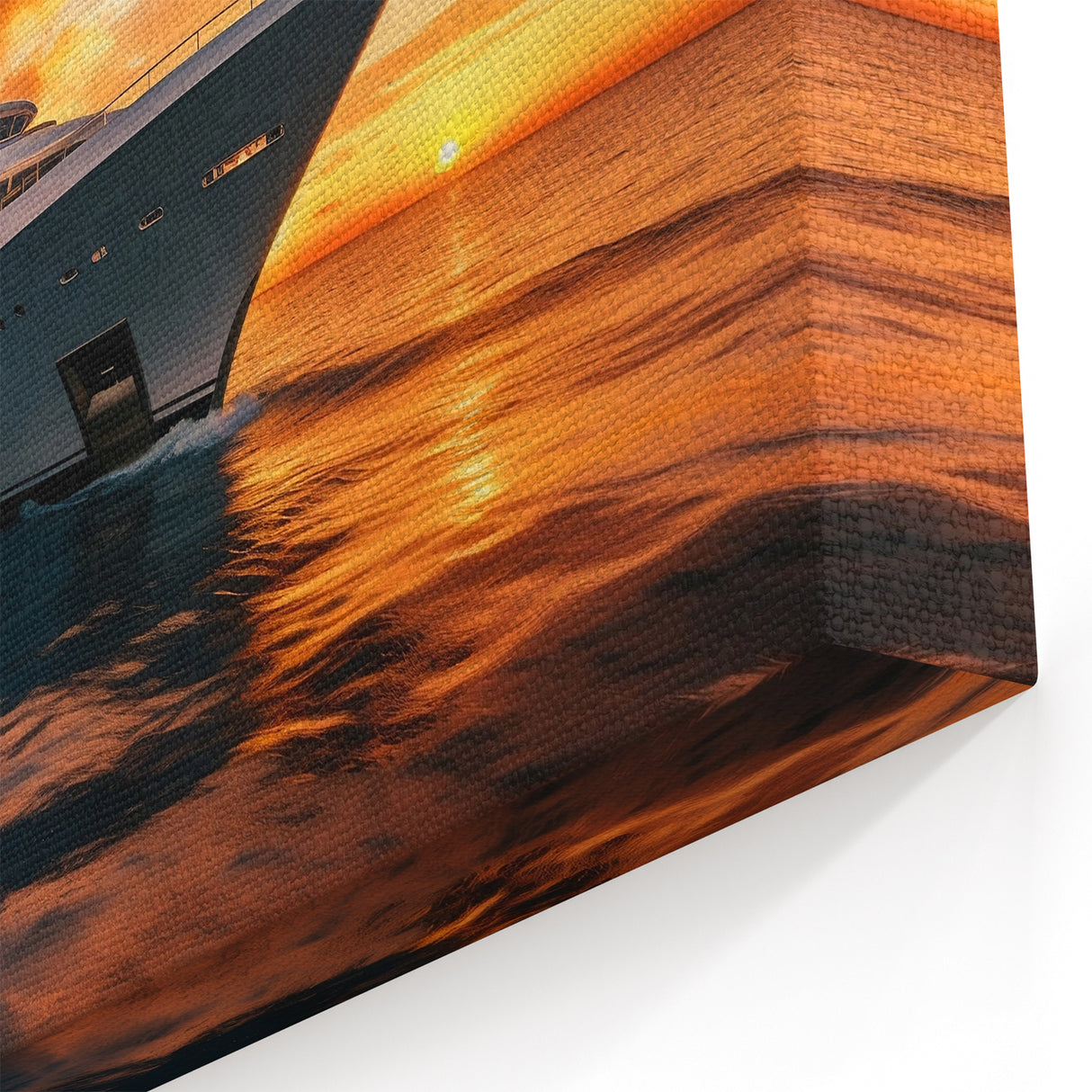 Luxury Yacht Service Vehicles Wall Art - Sunset Emergency Vessel Print