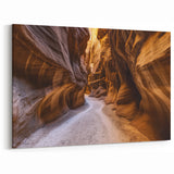 Golden Canyon Pathway Art - Scenic Canyon Canvas Prints for Home Decor