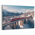 Scenic Red Train Service Vehicles Wall Art - Winter Emergency Railway Print