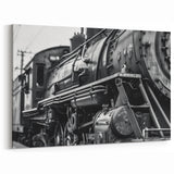 Black and White Train Service Vehicles Wall Art - Vintage Railway Print