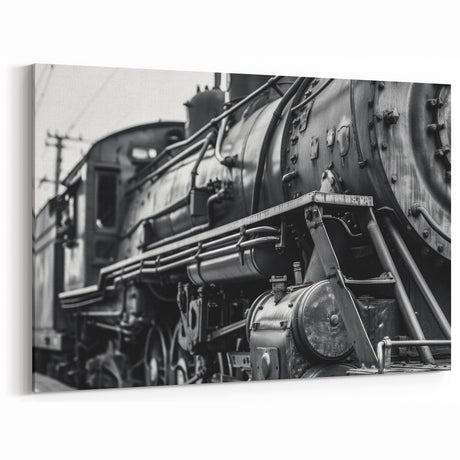Black and White Train Service Vehicles Wall Art - Vintage Railway Print