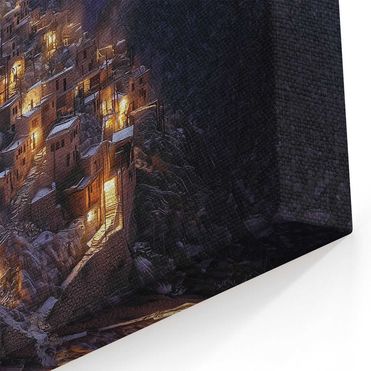 Mountain Village Canyon Art - Scenic Canyon Canvas Prints for Decor