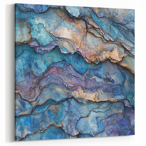 Abstract Canyon Layers Art - Blue Canyon Canvas Prints for Home Decor