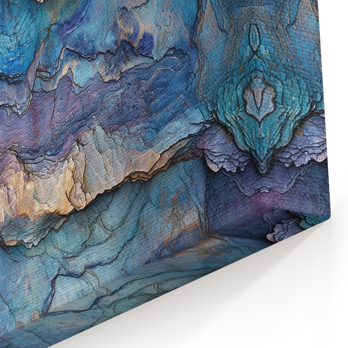 Abstract Canyon Layers Art - Blue Canyon Canvas Prints for Home Decor