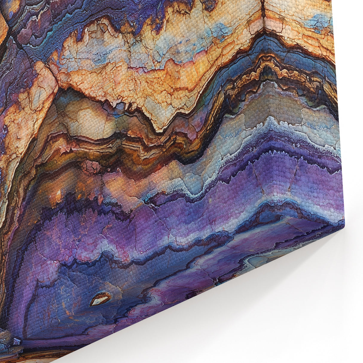 Vivid Canyon Layers Wall Art - Blue and Purple Abstract Canvas Prints
