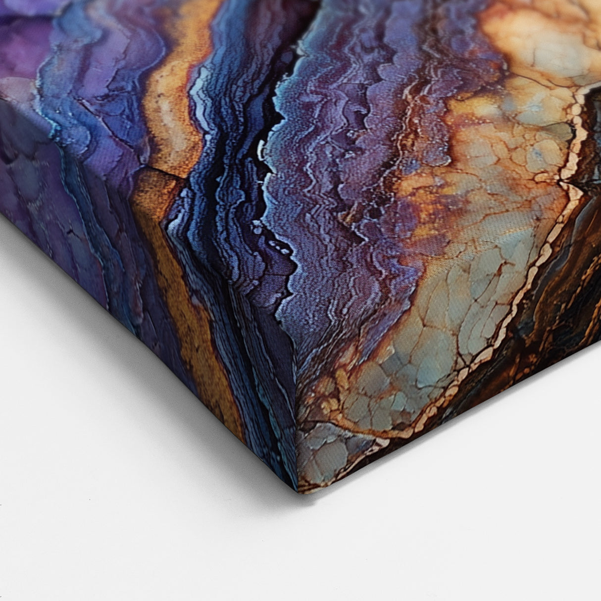 Vivid Canyon Layers Wall Art - Blue and Purple Abstract Canvas Prints
