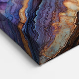 Vivid Canyon Layers Wall Art - Blue and Purple Abstract Canvas Prints