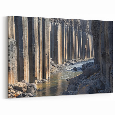 Natural Stone Pillars Canyon Wall Art - Modern Landscape Canvas Print