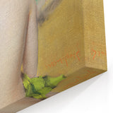 Modern Wall Art: Abstract Nude with Green Kimono and Gold Accents