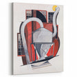 Modern Wall Art: Industrial Abstract Machinery in Red and Gray