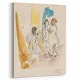 Modern Wall Art: Abstract Family Scene in Earthy Tones and Watercolors