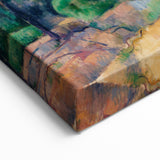 Modern Wall Art: Abstract Landscape with Vibrant Greens and Earthy Tones