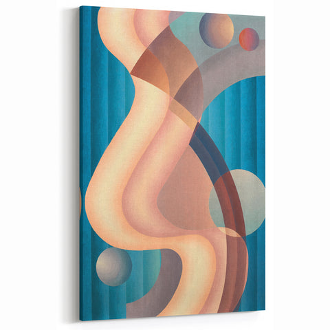 Modern Wall Art: Geometric Abstract in Blue and Pastel Hues