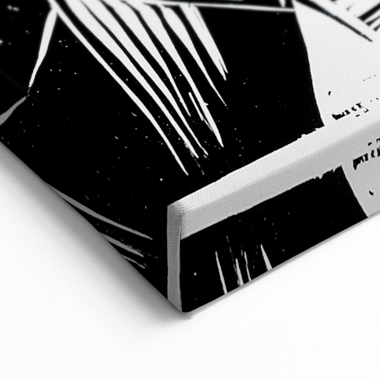 Modern Wall Art: Abstract Linocut with Geometric Black-and-White Design