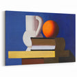 Modern Wall Art: Still Life with Jug, Orange, and Books in Bold Colors