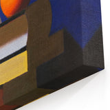 Modern Wall Art: Still Life with Jug, Orange, and Books in Bold Colors