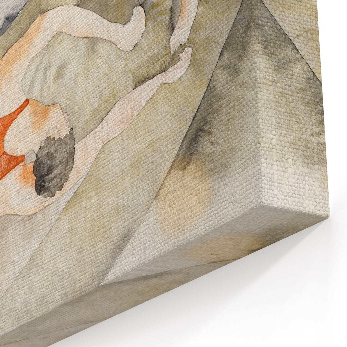 Modern Wall Art: Trapeze Performers in Red with Abstract Elegance