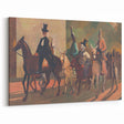 Modern Wall Art: Equestrian Parade with Clowns in Bold Expressionist Style