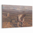 Modern Wall Art: Rustic Autumn Farming Scene with Earthy and Warm Tones