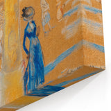 Modern Wall Art: Woman with Umbrella in Vibrant Park Scene
