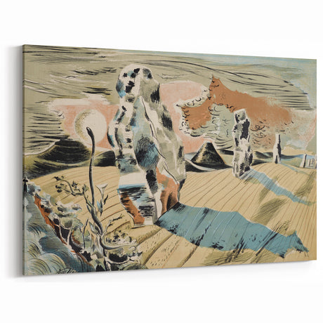 Modern Wall Art: Abstract Landscape Inspired by Paul Nash's Avebury