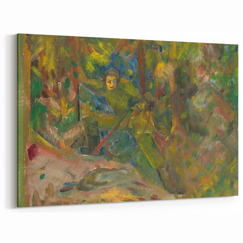 Expressionist Art: Vibrant Abstract Forest Scene Wall Art on Canvas