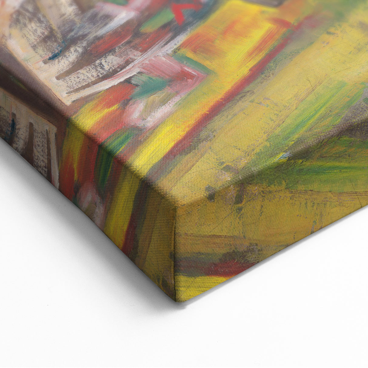 Expressionist Art: Colorful Peasant Woman Scene Wall Art on Canvas