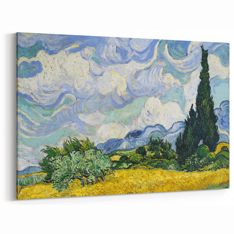 Famous Van Gogh Paintings - Wheatfield with Cypresses Wall Art