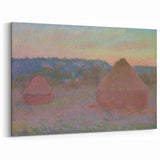 Claude Monet Wheat Stacks - Impressionist Autumn Landscape Print