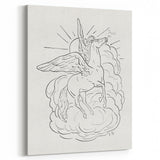 Expressionist Wall Art: Pegasus Flying Through Clouds