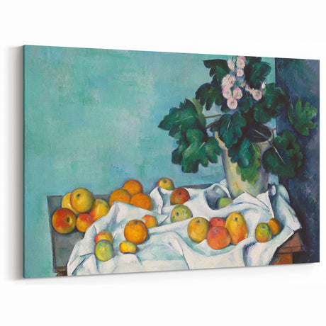 Impressionist Still Life - Flowers and Fruits in Vase Wall Art Print