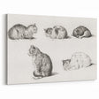 Romanticism Art: Five Studies of Cats by Jean Bernard
