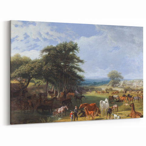 Famous Romantic Era Art: Lord Rivers' Stud Farm by Jacques–Laurent Agasse