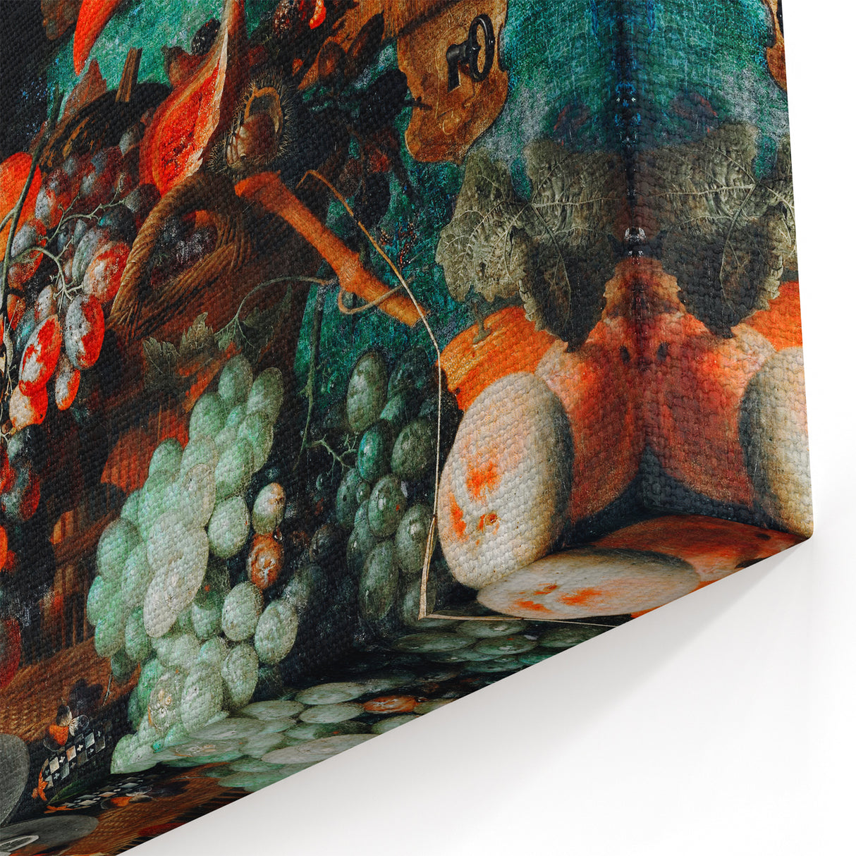 Baroque Still Life Art - Antique Fruit and Lobster Print for Home Décor