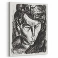 Expressionist Art - Monochrome Portrait of a Woman Abstract Wall Art