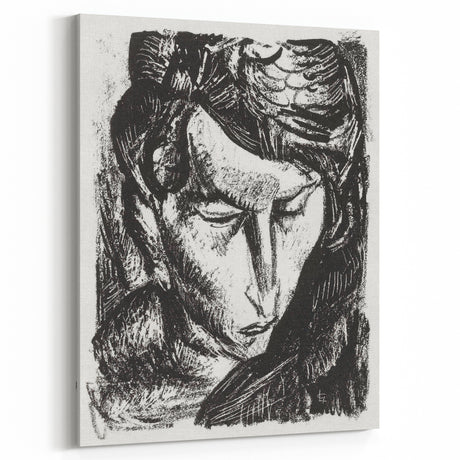 Expressionist Art - Monochrome Portrait of a Woman Abstract Wall Art