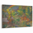 Expressionist Art - Rainbow Over a Village Abstract Landscape Wall Art