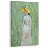 Vincent van Gogh Wall Art - Lady in Garden Van Gogh Canvas Prints