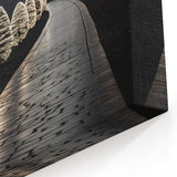 Illuminated Tree Pathway - Modern Nightscape Wall Art Decor