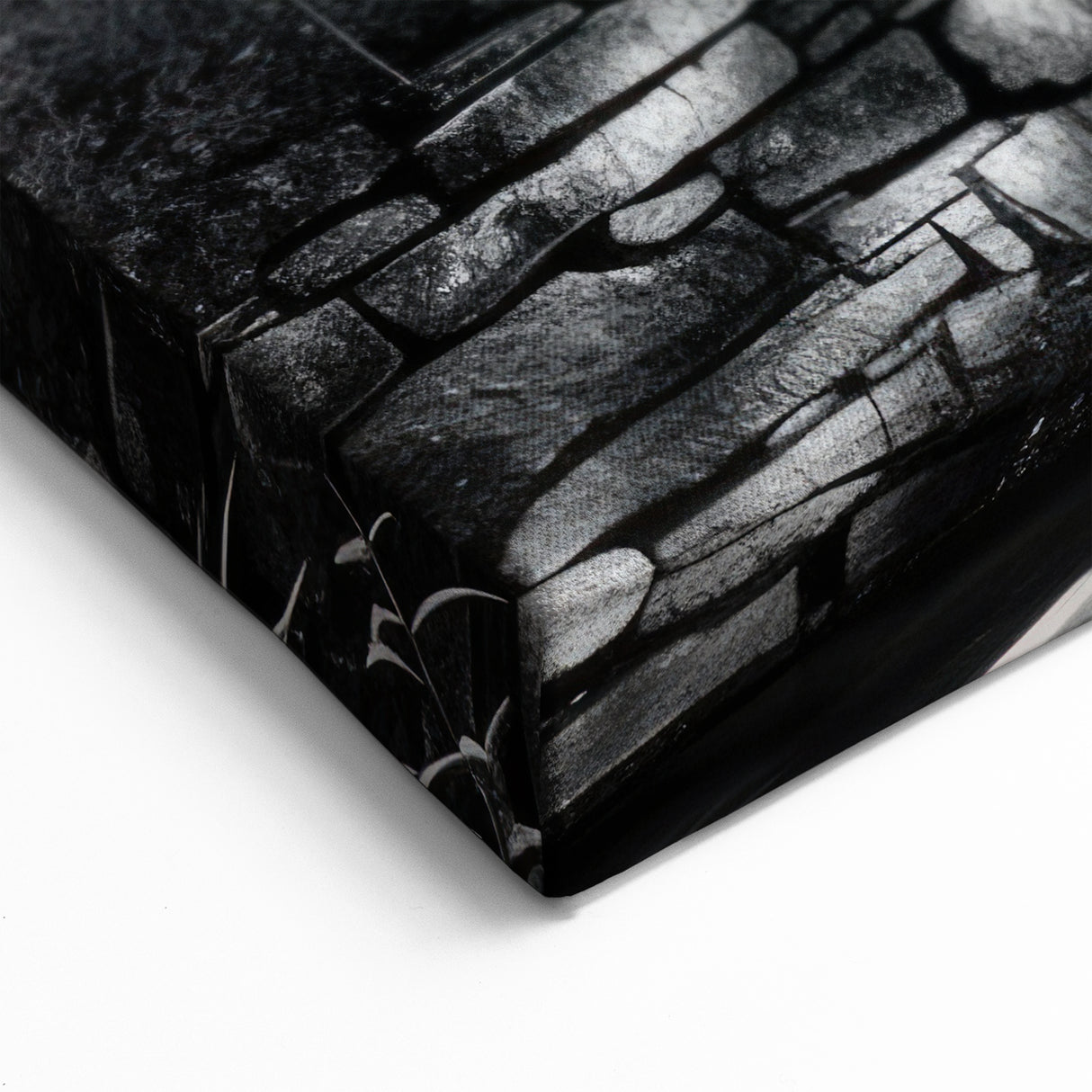 Rustic Watermill Art - Monochrome Historic Landscape Wall Decor