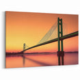 Golden Sunset Bridge Art - Vibrant Landscape Wall Decor