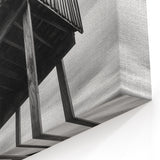 Elevated Wooden Cabin Art - Monochrome Architectural Wall Decor