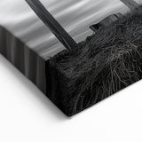 Elevated Wooden Cabin Art - Monochrome Architectural Wall Decor