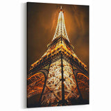 Eiffel Tower Night Art - Illuminated Paris Architectural Wall Decor