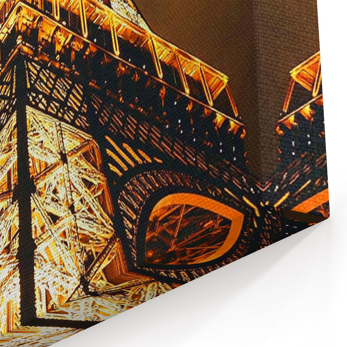 Eiffel Tower Night Art - Illuminated Paris Architectural Wall Decor