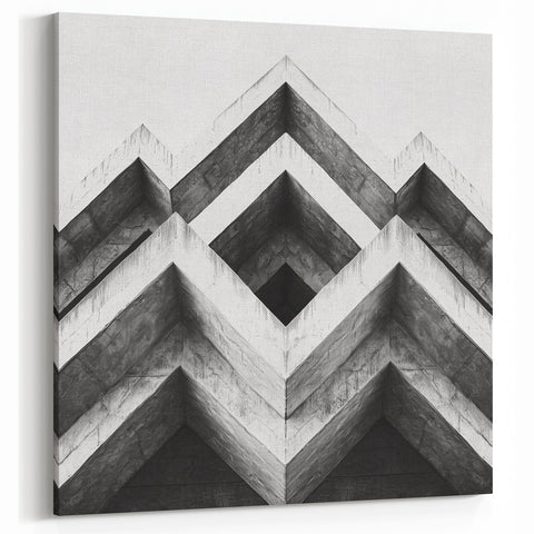 Abstract Concrete Geometry - Monochrome Architectural Wall Art