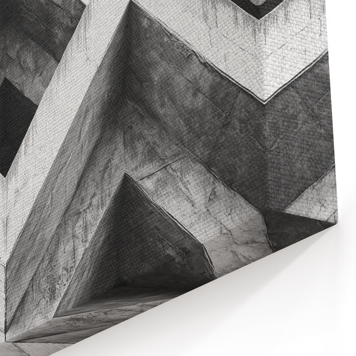 Abstract Concrete Geometry - Monochrome Architectural Wall Art